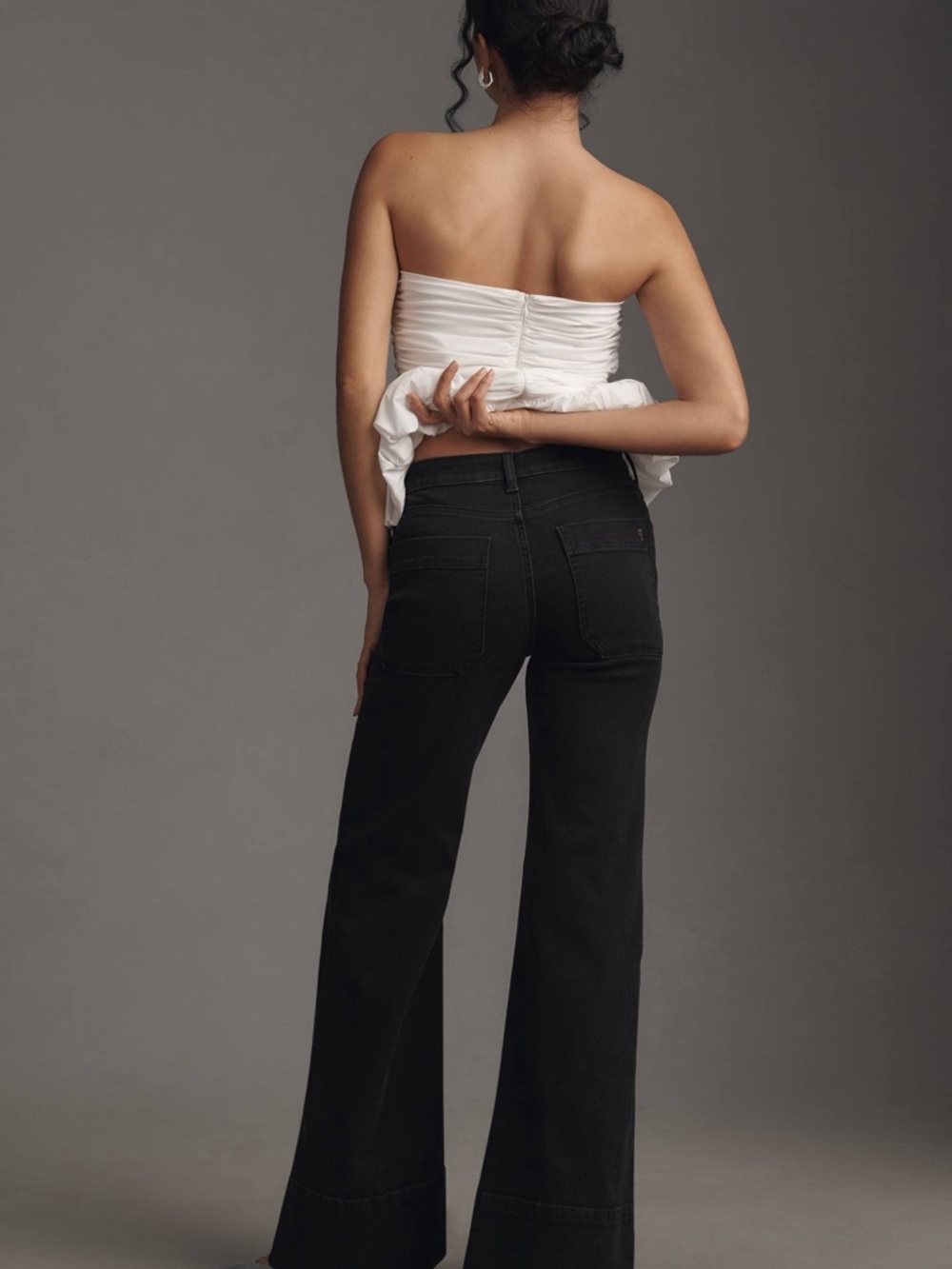 Pilcro Black High-Waist Wide Leg Jeans - Picture 3 of 6
